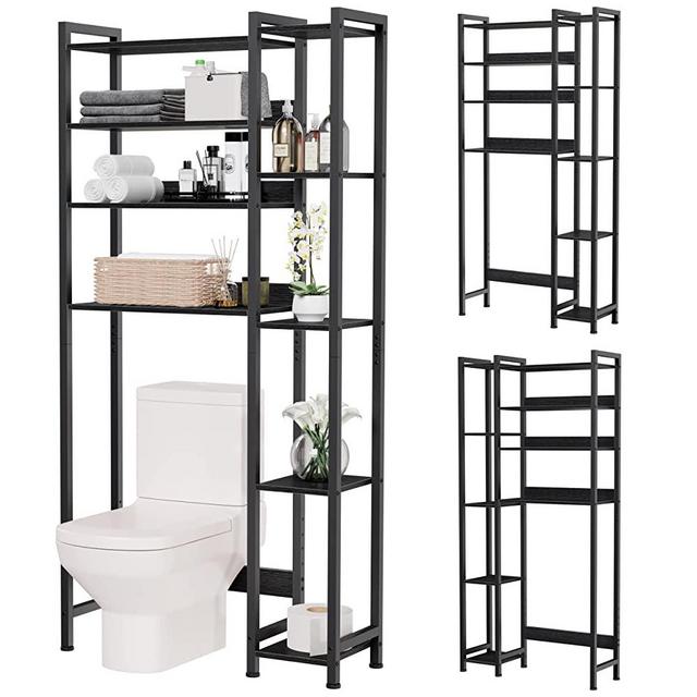 Lamerge Over The Toilet Storage Cabinet, Bathroom Toilet Rack, Freestanding  Bathroom Organizer Over Toilet with Adjustable Shelf, Paper Hook, Space