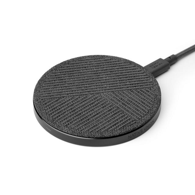 Native Union Drop Wireless Charger - [Qi Certified] 10W Non-Slip Fast-Charging Pad for Wireless Devices - Compatible with iPhone Xs/XS Max/XR/X/8/8 Plus (Slate)