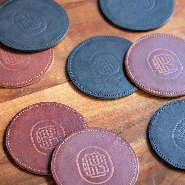 RW GUILD LEATHER COASTERS - SET OF 4