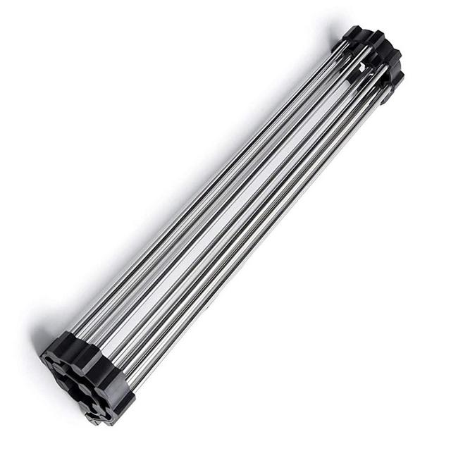 Homexpect Over Sink Dish Drying Rack 21 inches x 16 inches, 304 Stainless Steel Large Roll Up Rack for Kitchen Sink, Foldable, Rollable and Easy to Store, Black