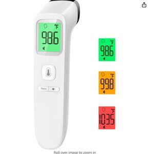 No-Touch Thermometer for Adults and Kids, Fever Alarm & Silent Mode, 2 in 1 Forehead & Object Mode