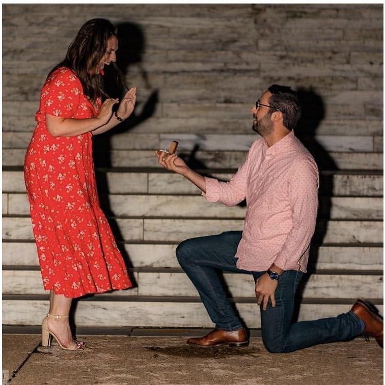 Johnny proposed in front of The Jefferson Monument, our favorite monument which holds a special place in our hearts.