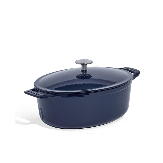 Made In Enameled Cast Iron 7.5-Quarts Oval Dutch Oven with Lid
