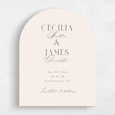 Beige Arch Wedding Save the Date - Shahira Classic