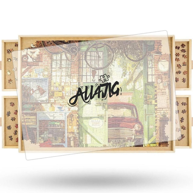 Rotating Puzzle Board with 4 Drawers and Cover (1500 Pieces)