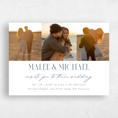 Blue Landscape Wedding Invitation - Portsmouth Multiphoto