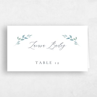 Blue Sage Wedding Place Card - Farnham