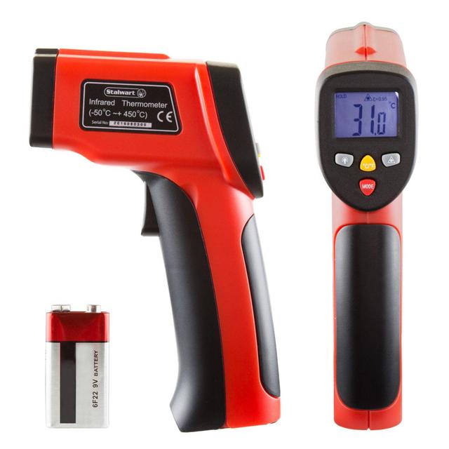 Non-Contact Digital Infrared Laser Thermometer in Red