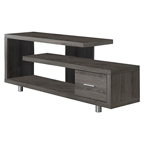Monarch Specialties Dark Taupe with 1 Drawer TV Stand, 60"