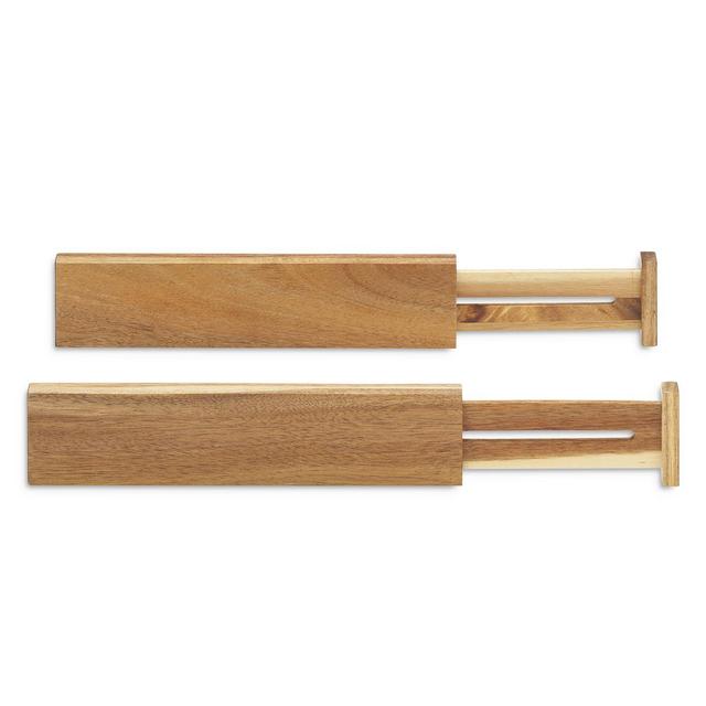 Neat Method Shallow and Short Adjustable Wood Drawer Dividers, Set of 2