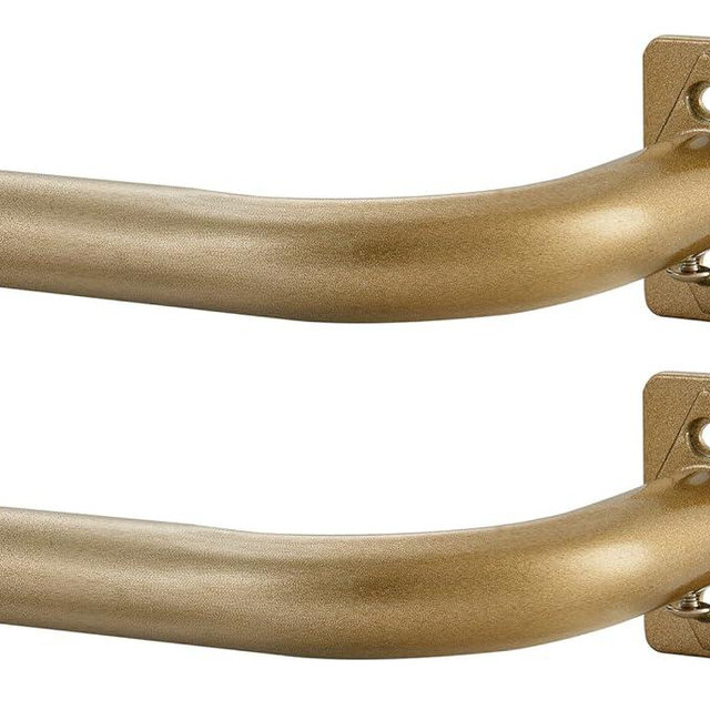 Wrap Around Curtain Rods 2 Pack, Antique Gold Curtain Rods 28-48 Inch, Adjustable Window Curtain Rods Room Darkening, Heavy Duty 1-Inch Diameter Telescoping Drapery Rod