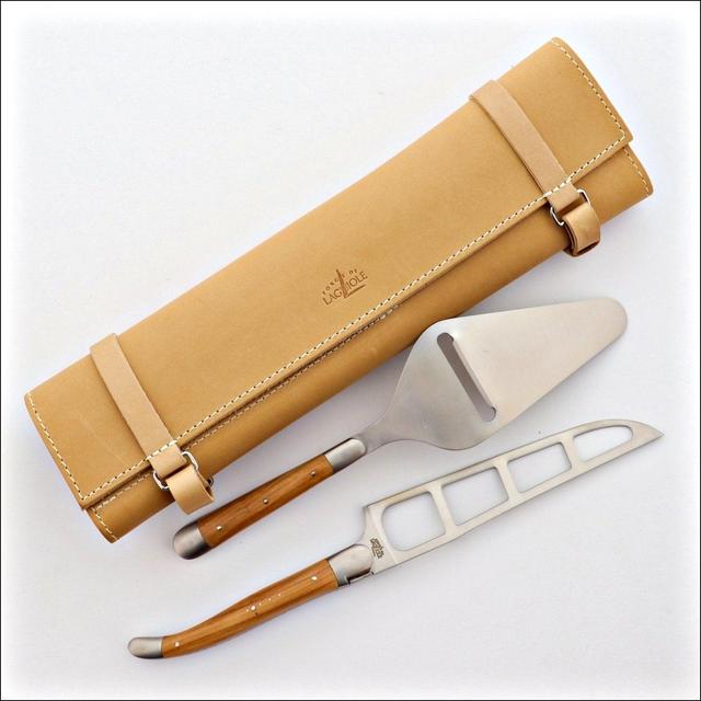 Laguiole Cheese Set Barthélemy - Olive Wood Handle - By Forge de Laguiole