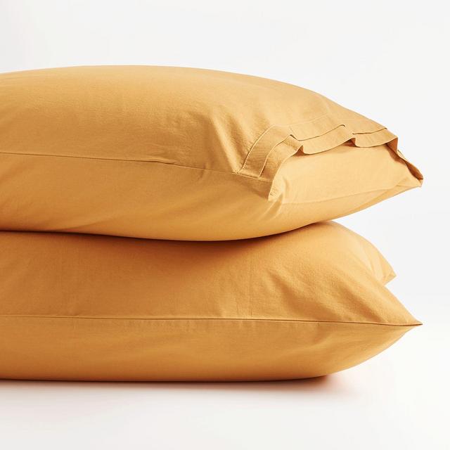 Mellow Amber Organic Cotton Standard Pillow Cases, Set of 2