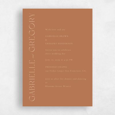 Tuscany, Orange Wedding Invitation - Payton Classic