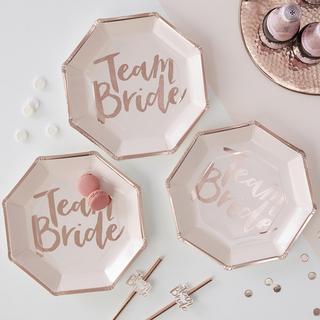 Team Bride Plates, Set of 8