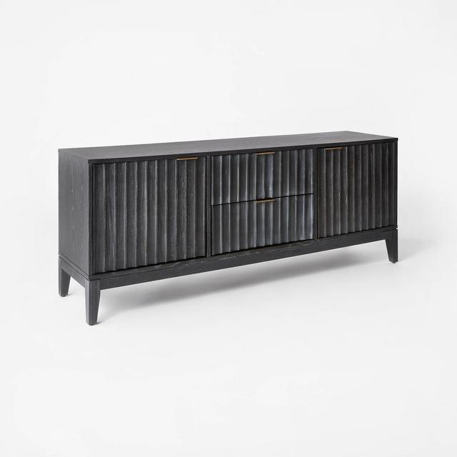 Thousand Oaks Wood Scalloped TV Stand for TVs up to 60" Black - Threshold™ designed with Studio McGee