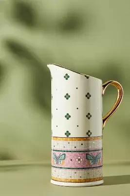 Bistro Garden Tile Pitcher