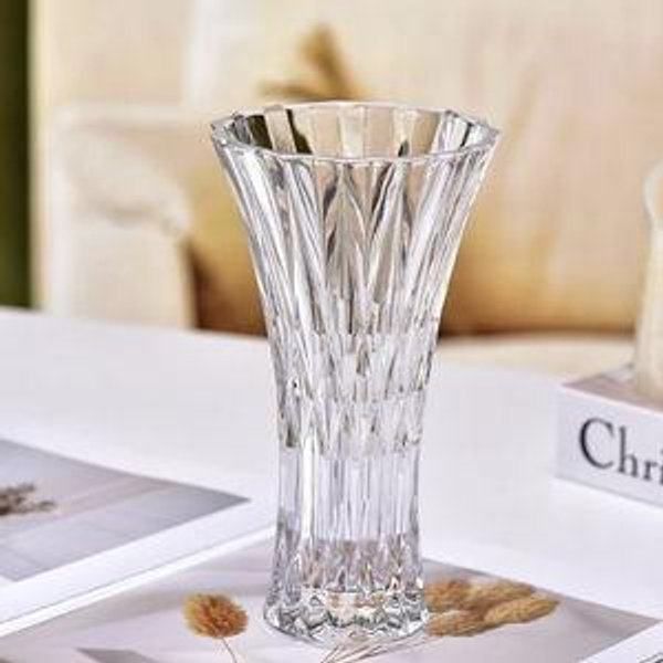 Clear Crystal Vase,Glass Flower Vase Thickening Design for Home Decor Centerpieces, Wedding, Mothers Gift