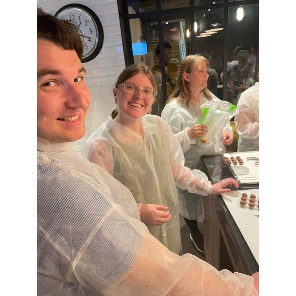 Making Belgian chocolate in Antwerp.
