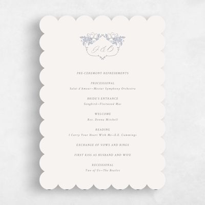 Blue Scalloped Wedding Program - Marmillo