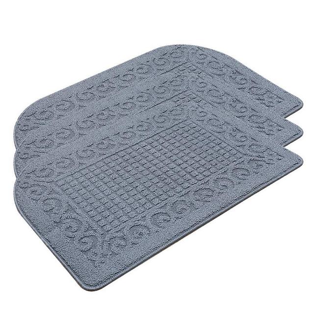 COSY HOMEER 32X20 Inch Anti Fatigue Kitchen Rug Mats are Made of 100% Polypropylene Half Round Rug Cushion Specialized in Anti Slippery and Machine Washable (Grey 3pcs)