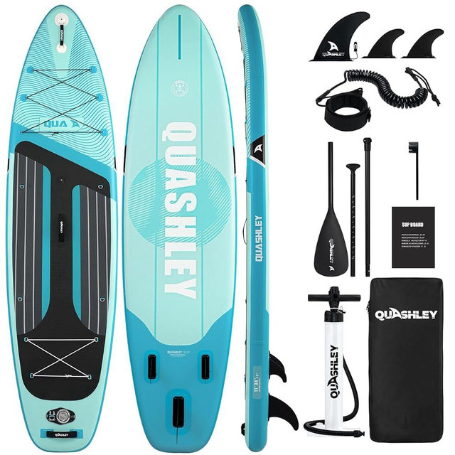 Quashley Inflatable Stand Up Paddle Board,Inflatable Paddleboards 32/34 Inch Wide,All Around SUP for Beginners with Lightweight Paddle,Hand Pump,Backpack,Leash,Durable & Portable iSUP Board