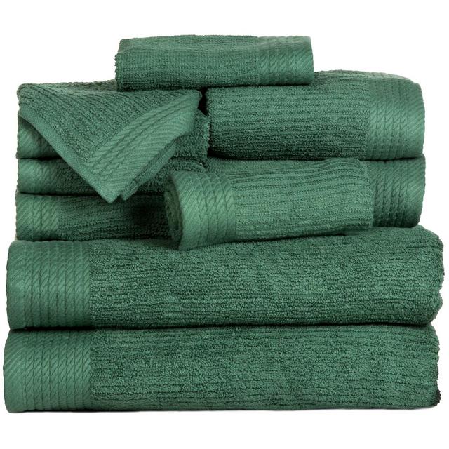 Solid Bath Towels And Washcloths 10pc Green - Yorkshire Home