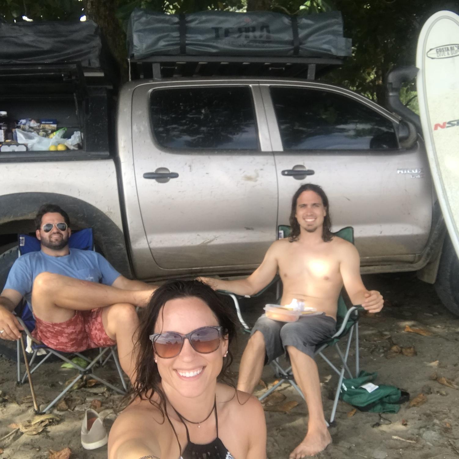 Roughin it in Costa Rica with Chris Cheek. 
Surfing and beach camping.  
2017