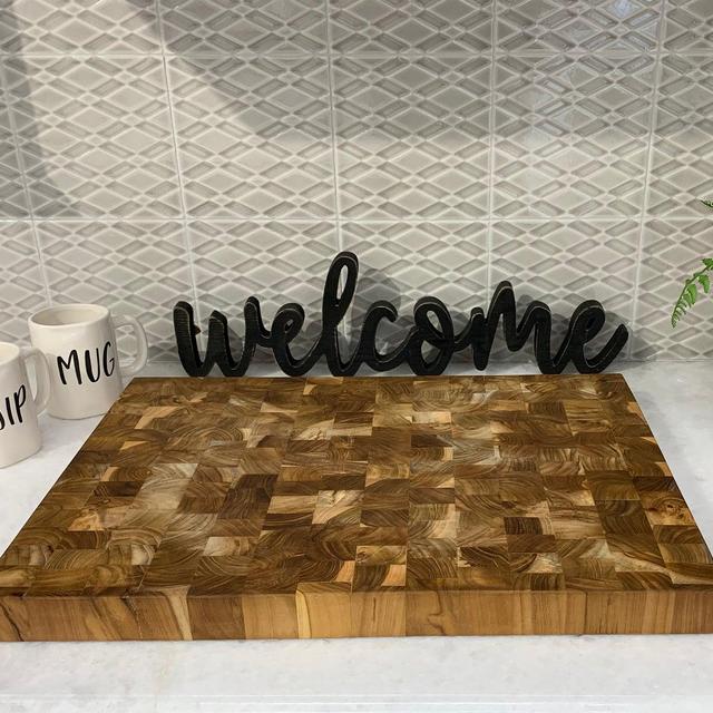 End Grain Teak Butcher Block, Extra-THICK...