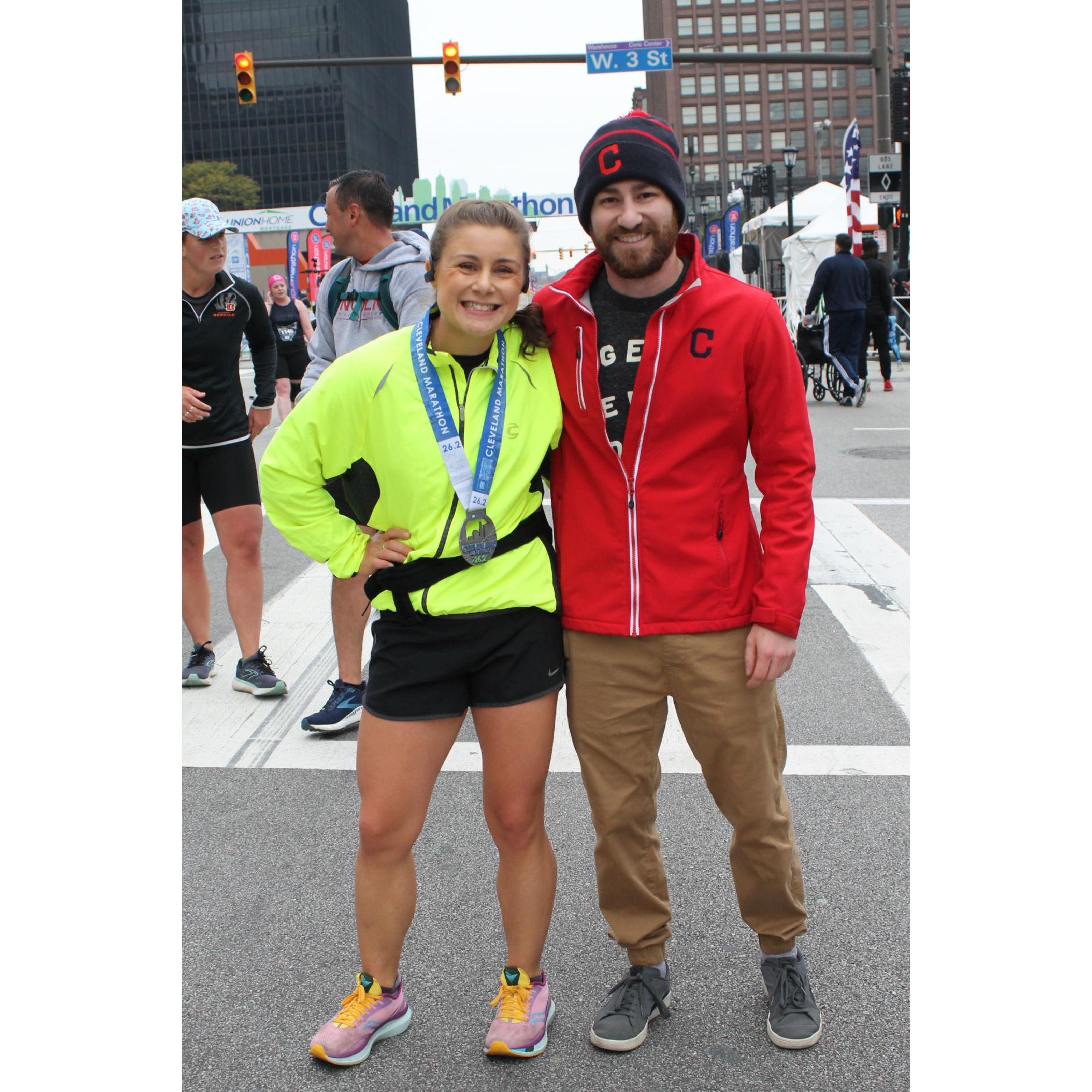 Finish line of the Cleveland Marathon 2021