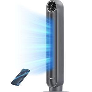 DREO Tower Fan for Bedroom, 25ft/s Velocity Quiet Floor Fan Grey,