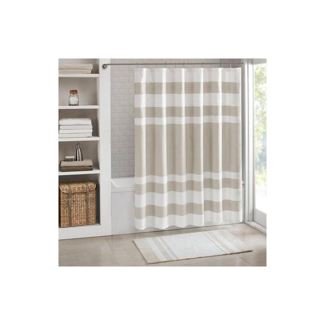 Spa Waffle Shower Curtain with 3M Treatment - Taupe