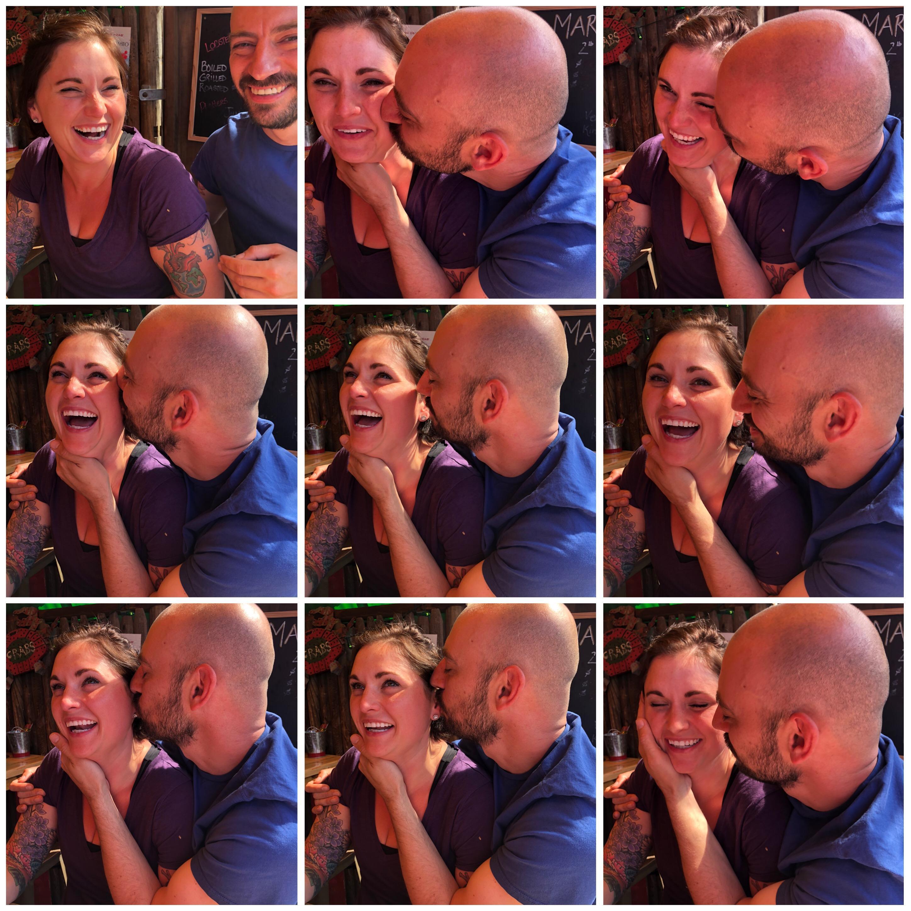 Over the top affection is AJ's favorite way to make Cait laugh.