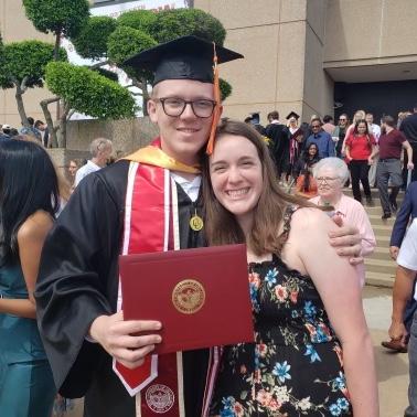 James and Julia at James' college graduation, 2023.