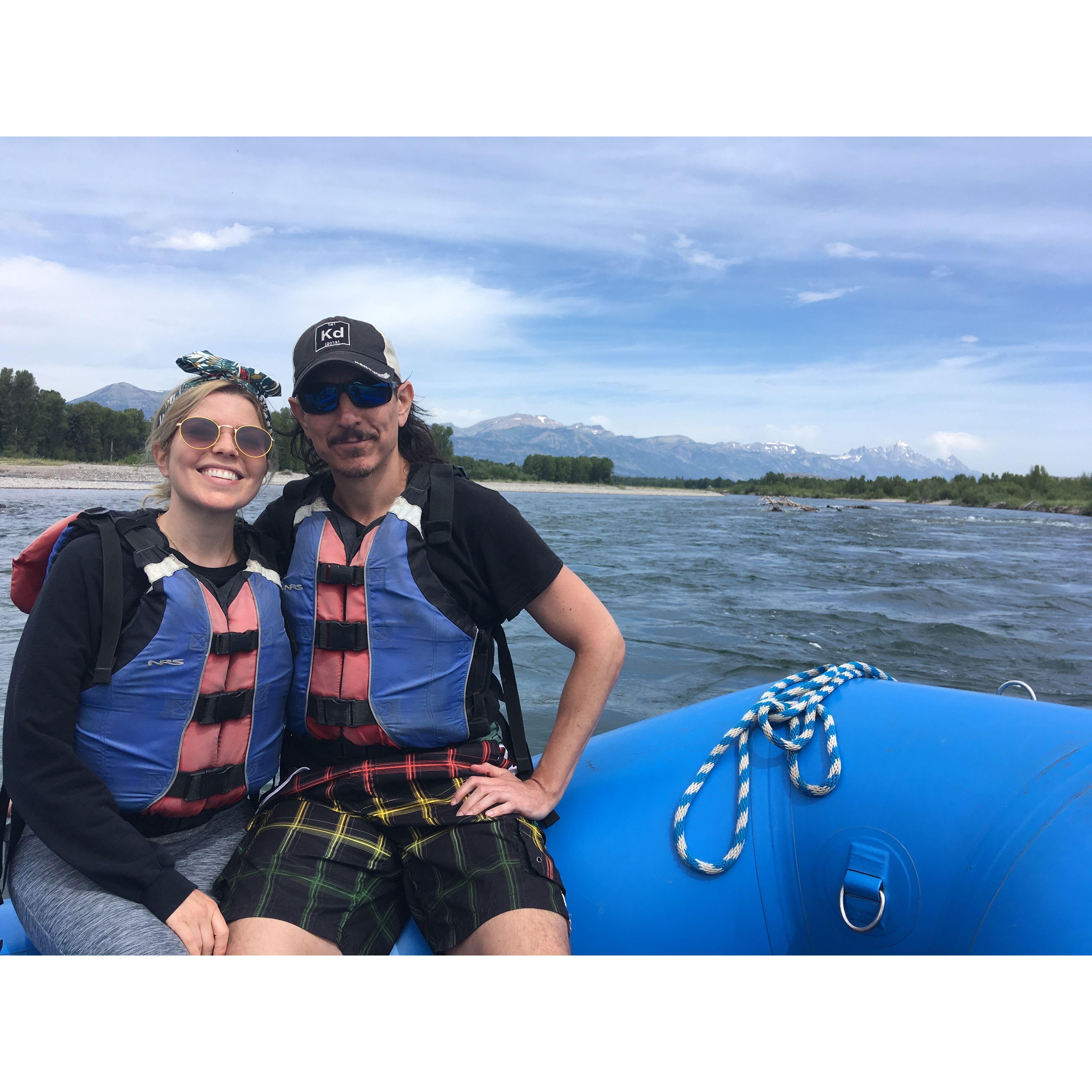 Alex and Jason go white water rafting in Jackson Hole, Wyoming.