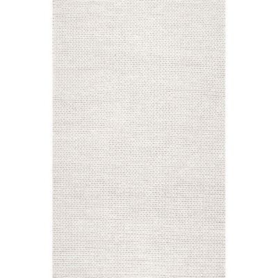 Chunky Woolen Cable 8' Runner in Gray