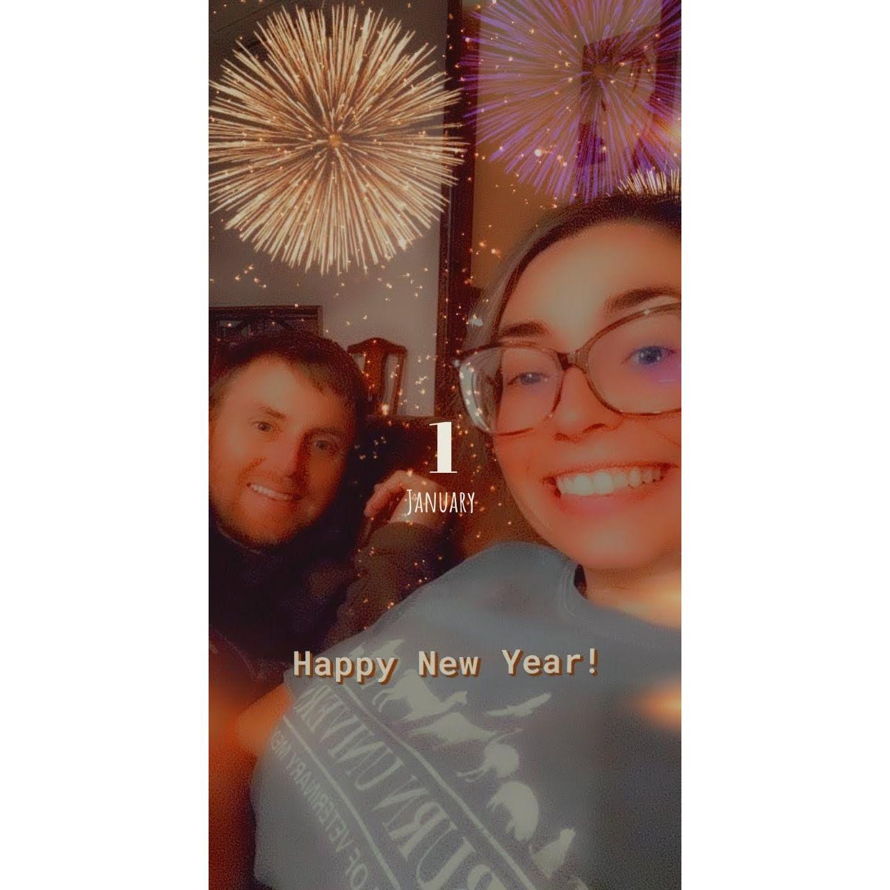Ringing in 2022 (our first New Year's) together.