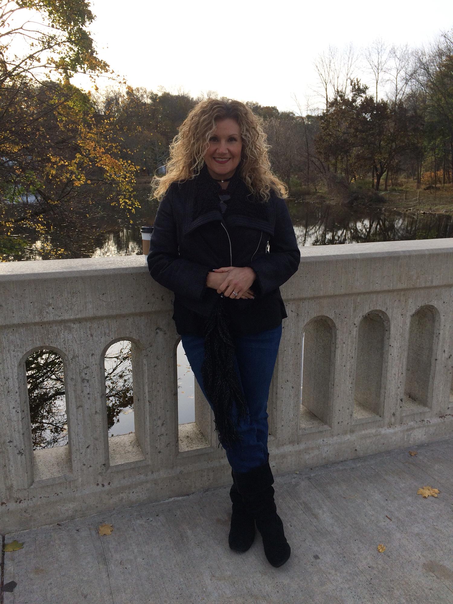 ....on the bridge in Clinton...