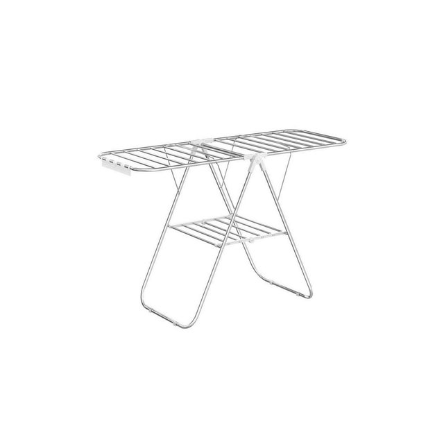 Slickblue Clothes Drying Rack with Sock Clips – Metal Foldable Laundry Airer, Height-Adjustable Gullwings, Space-Saving for Indoor & Outdoor Use