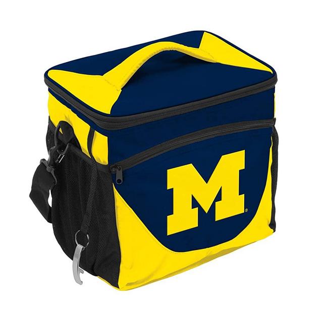 Logo Brands NCAA Michigan Wolverines Unisex Adult 24-Can Cooler with Bottle Opener and Front Dry Storage Pocket, One Size, Multicolor