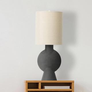 Amara Sculptural Table Lamp with Linen Shade