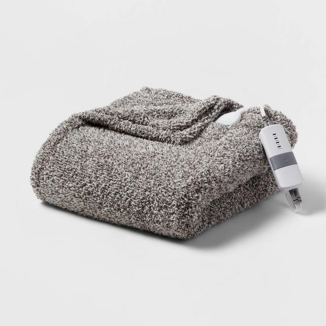 Heather Sherpa Electric Throw Blanket Gray - Threshold™