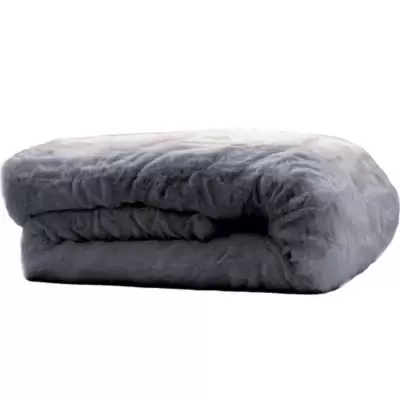 Therapedic® Faux Rabbit Fur 12 oz. Weighted Blanket in Gray