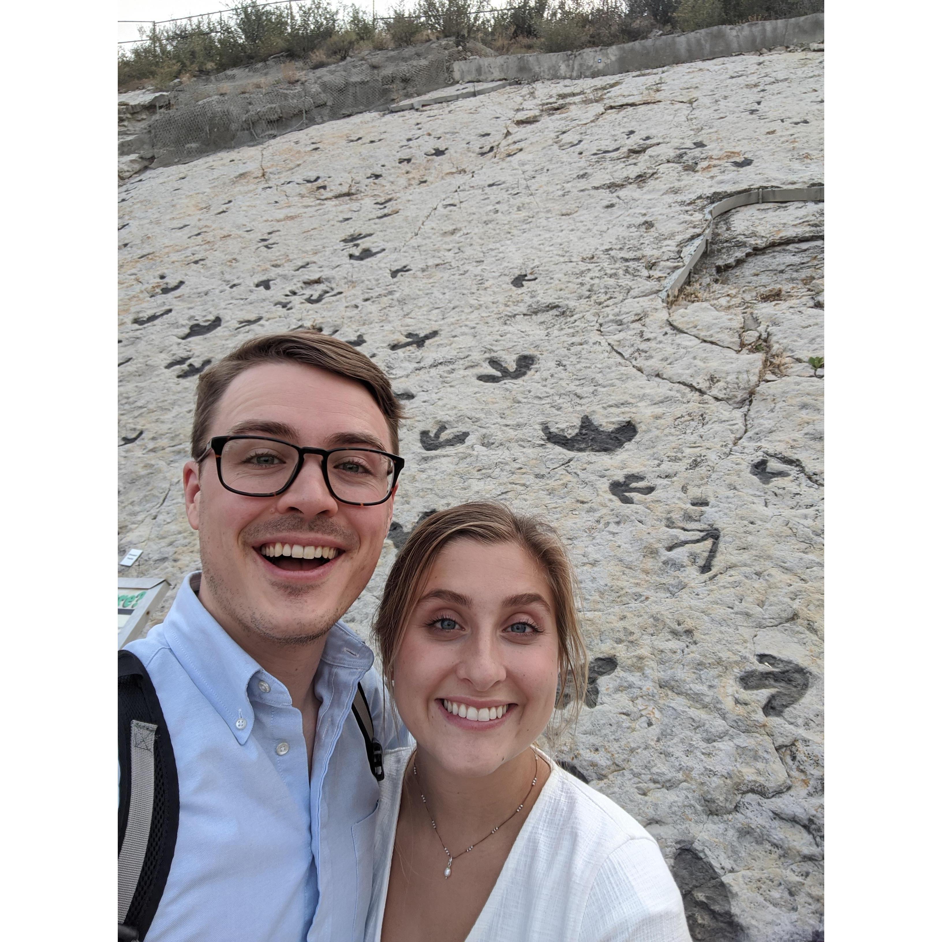 Geeking out at Dinosaur Ridge in Morrison, Colorado