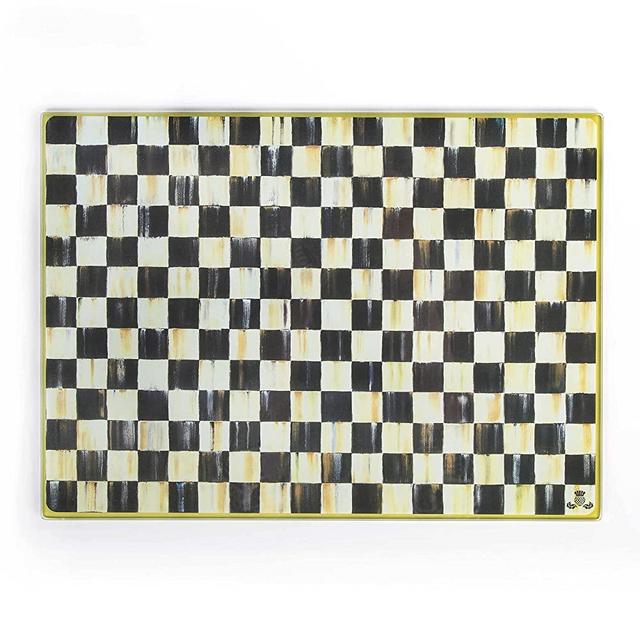 MacKenzie-Childs Courtly Check Large Cutting Board, Tempered-Glass Cutting Board for Kitchen