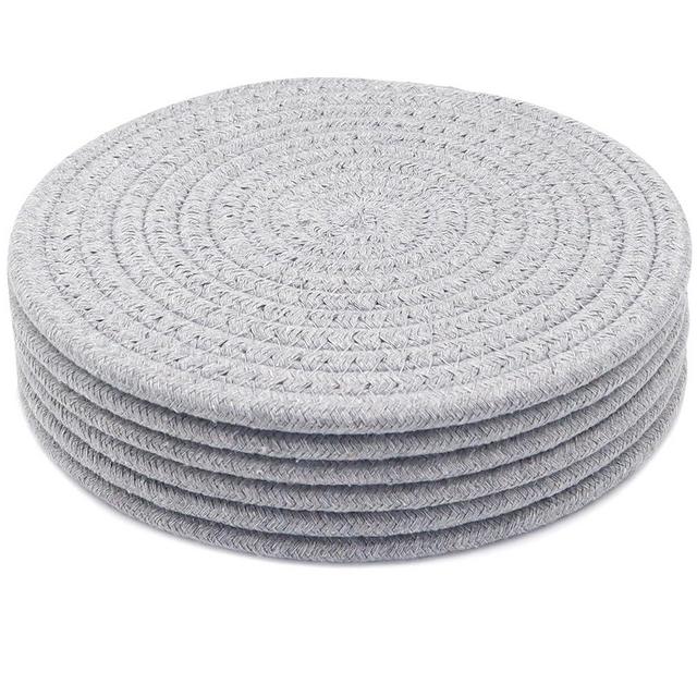 KITLAB 8 Inch Trivets for Hot Dishes, Hot Pots and Pans, Thick Heat Resistant Large Coaster for Kitchen, Hot Pads, Kitchen Essentials, Kitchen Decor for Table & Countertop, 6 Pcs