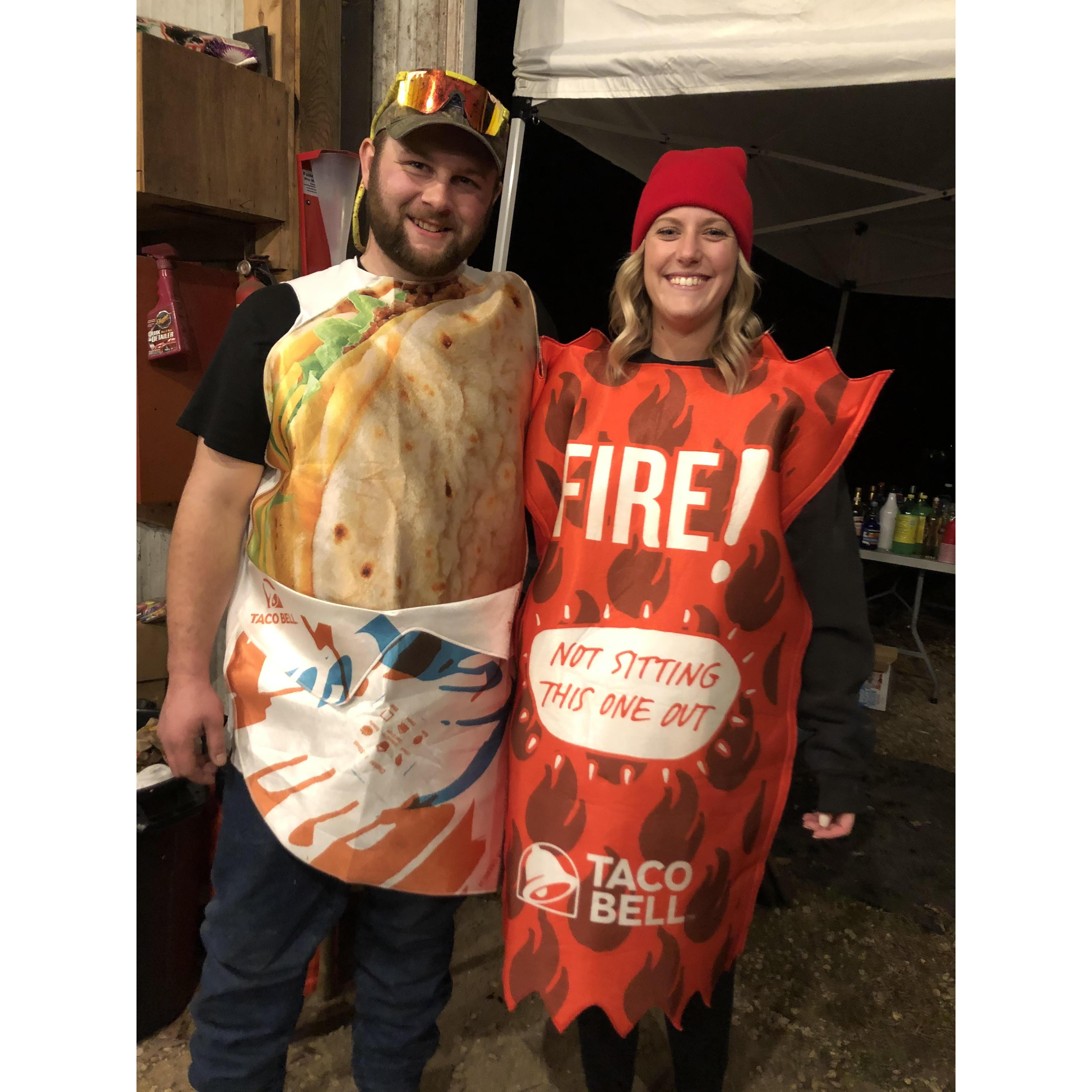 One of our first Halloweens! Dressed up as our favorite fast food!
