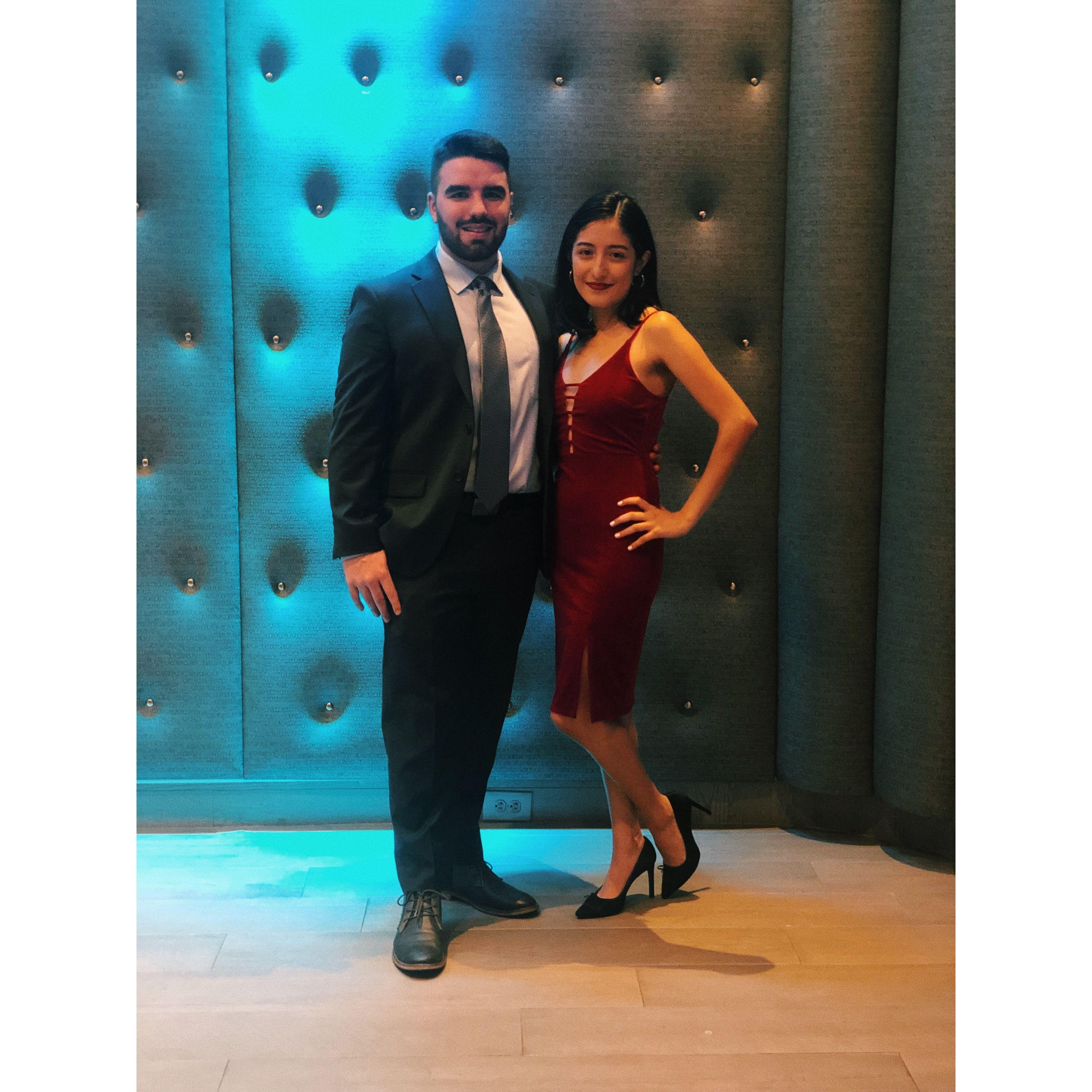 Jonathan's senior year banquet with Yolany as his date.