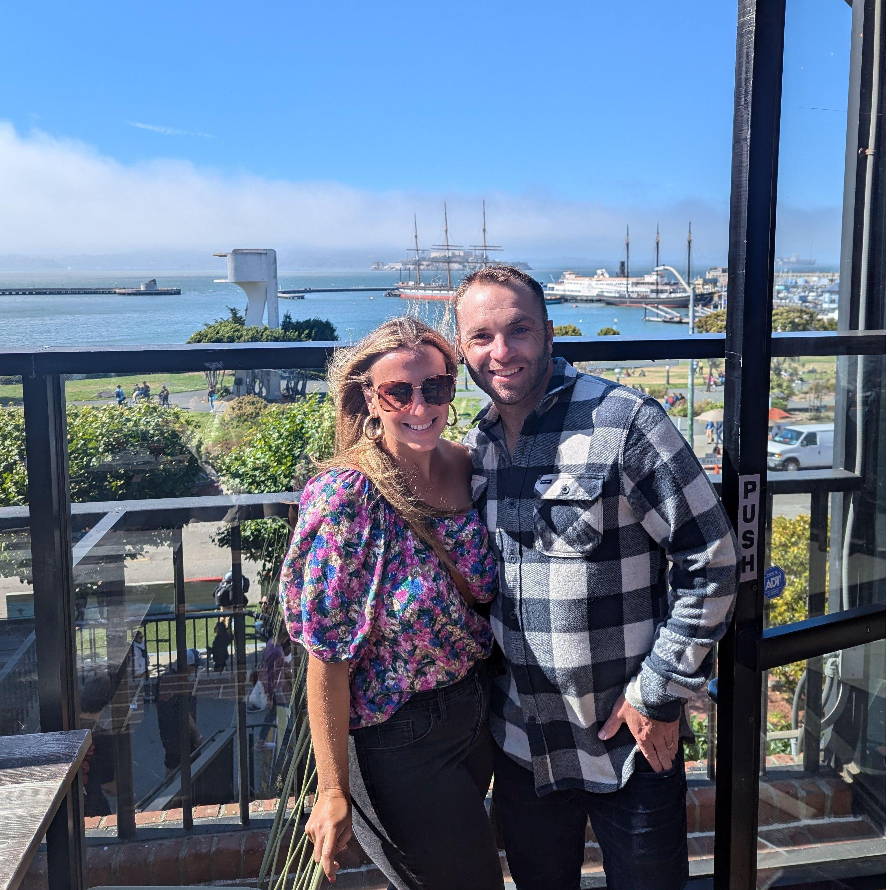 Returning to our first date spot, two years later!
