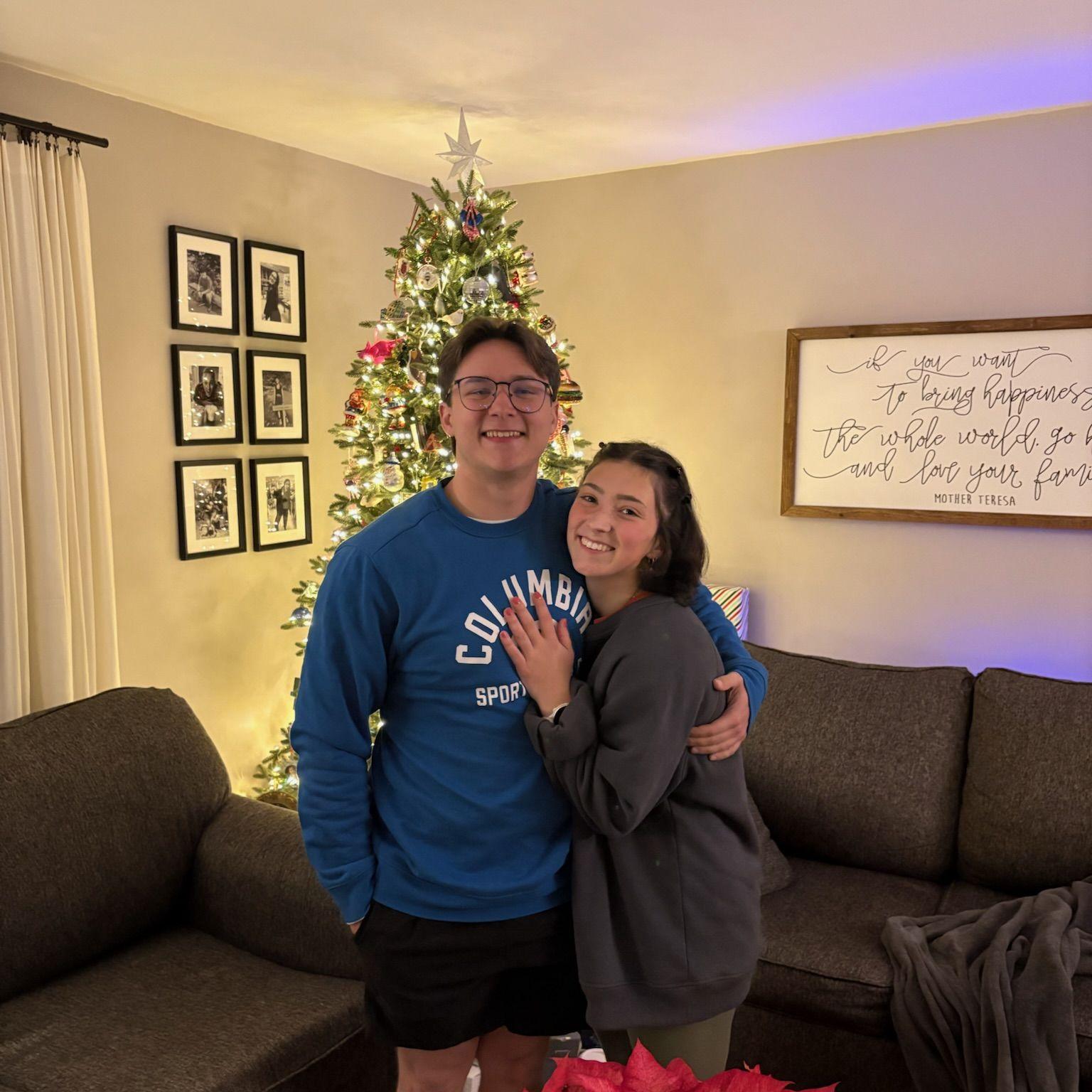 Eli surprised Sarah on Christmas